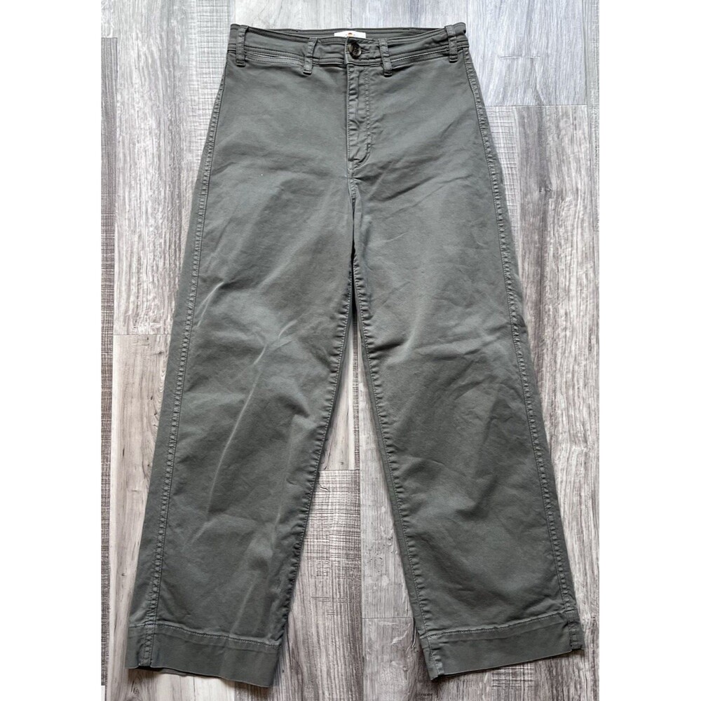 Marine Layer Bridget Wide-Leg Crop Pants Women’s Size 4 Olive Green